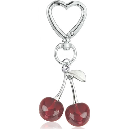 Cute Kawaii Cherry Keychain – Bag & Purse Charm for Women, Car Key Decor & Gift Accessory