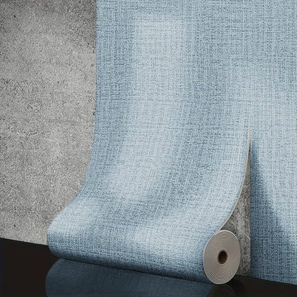 50cm x 10m Linen 3D Foam Self-Adhesive PVC Wallpaper - Solid Color, Thickened Waterproof Wall Stickers for Renovation
