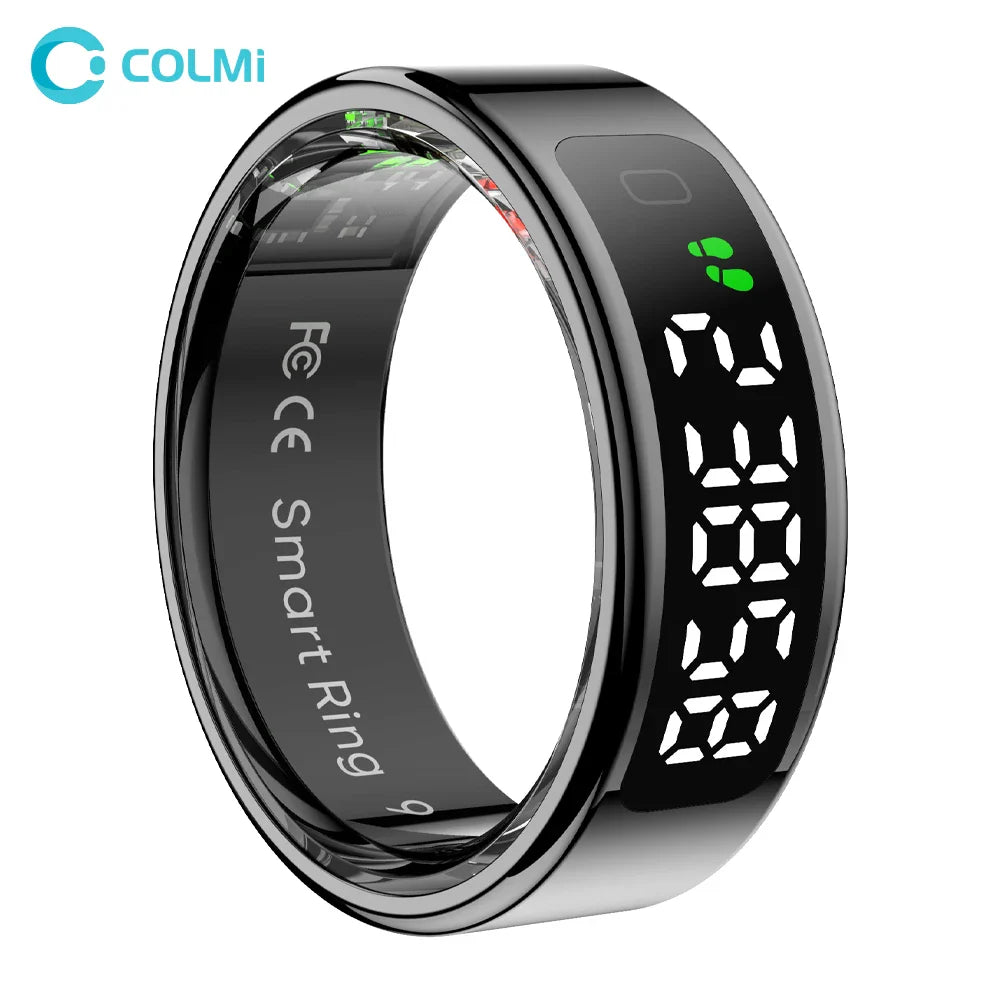 COLMI R12 Smart Ring with Touch Display – Health Manager, Wireless Charging, 5 ATM Waterproof for Men & Women