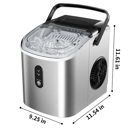 SIMZLIFE Portable Ice Maker Machine – 26.5lbs/Day, 9 Cubes in 6 Mins with Auto-Cleaning & Scoop