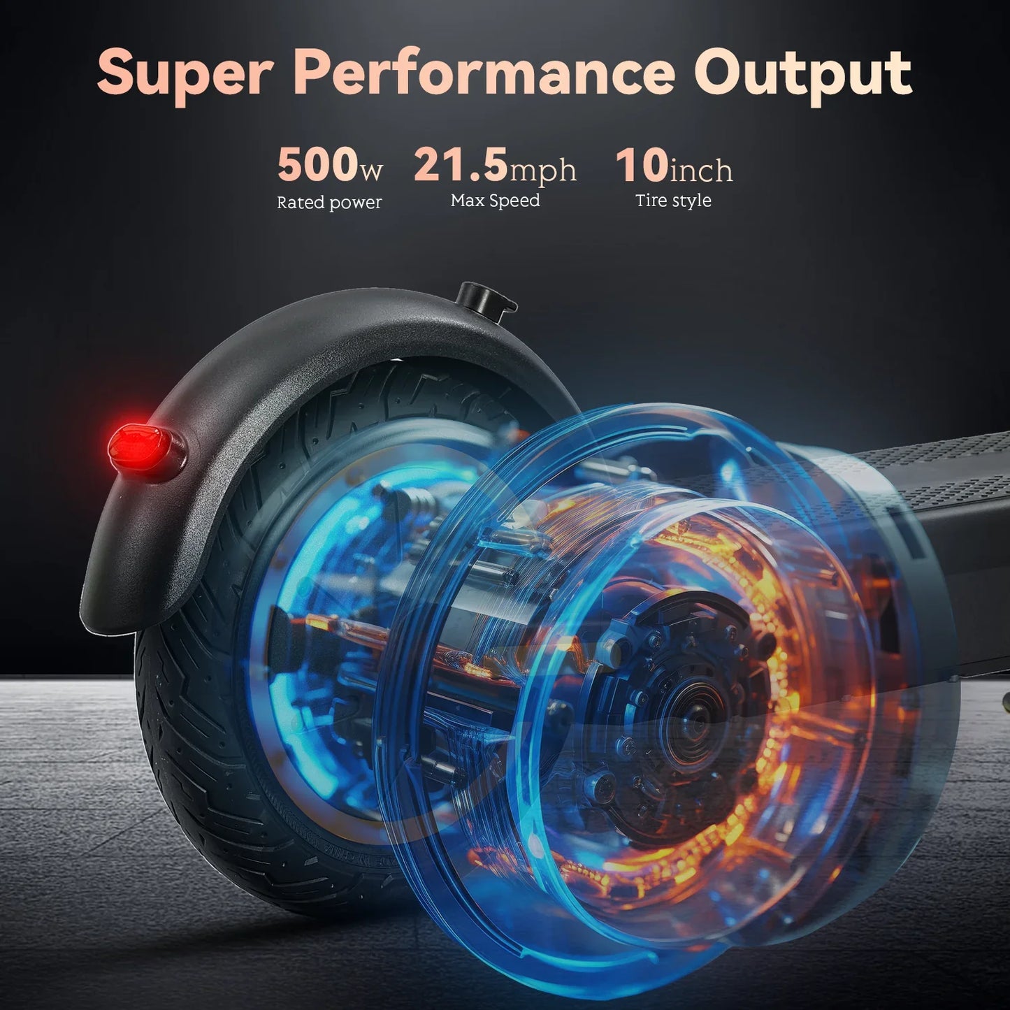 HEZZO G30 36V 500W Electric Scooter — 21MPH, 37.5-Mile Range, 10" Wheels, 15Ah Foldable Escooter with Front Suspension