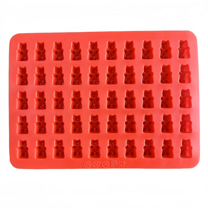 Gummy Bear Silicone Molds - Mini Chocolate Candy Molds with Droppers Food Grade Nonstick Baking Set of 4