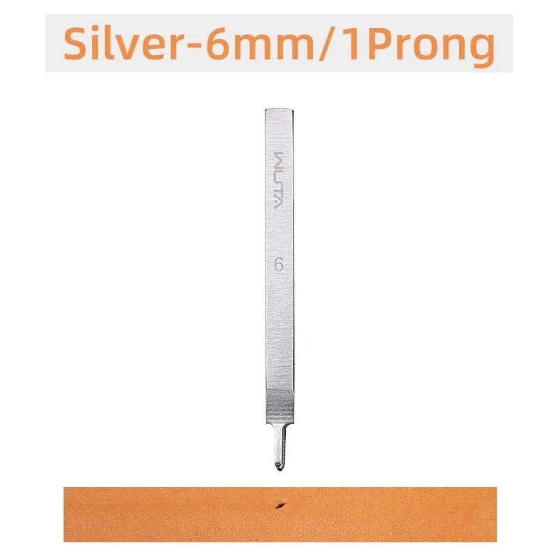 WUTA Leather Chisel Tool – Diamond Pricking Iron with 3/4/5/6mm Hole Punch for Stitching & Leathercraft