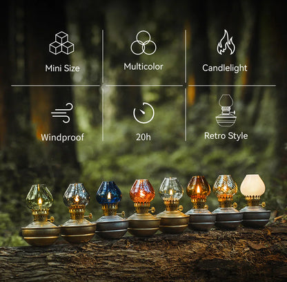 ThousWinds Luminara Mini Oil Lamp – Windproof Portable Retro Lantern with 20-Hour Burn Time for Camping and Hiking