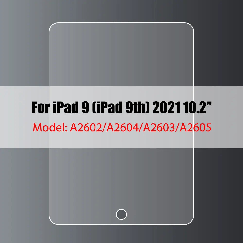 Tempered Glass Screen Protector for iPad 10.2, 9.7, 10.5, 10.9, Pro 11, New iPad 9/8/7/6/5, Air 4/3/2, Mini 2020-2022