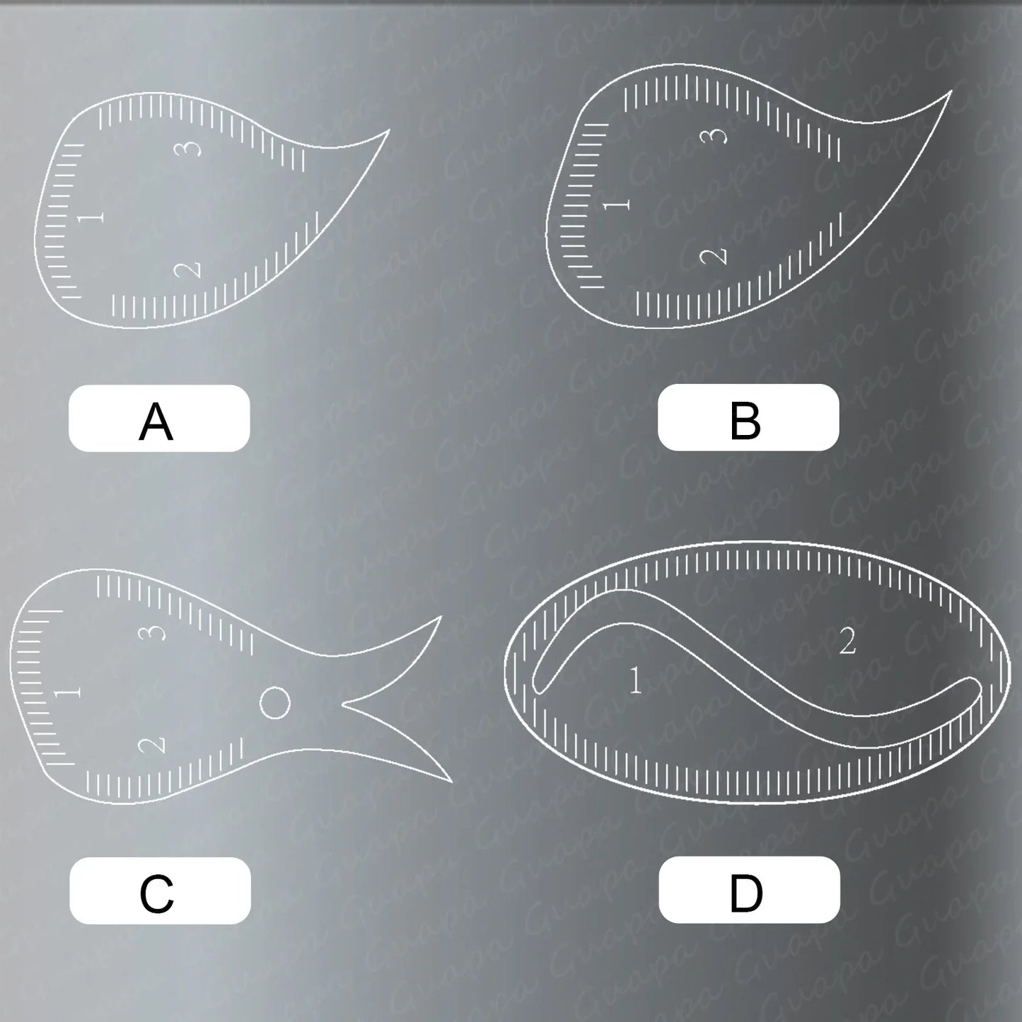 Tear Drop Arch Brow Mapping Tool Kit — 1-Minute PMU Eyebrow Shaping Ruler & Stencil for Hairstroke & Eyeliner