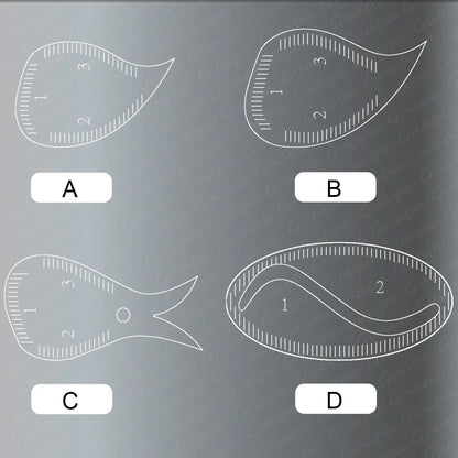 Tear Drop Arch Brow Mapping Tool Kit — 1-Minute PMU Eyebrow Shaping Ruler & Stencil for Hairstroke & Eyeliner