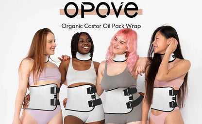 OPOVE Castor Oil Pack Wrap - 2 Pack Organic Cotton Flannel, Reusable Kit for Liver Detox, Fibroids & Thyroid Neck Care