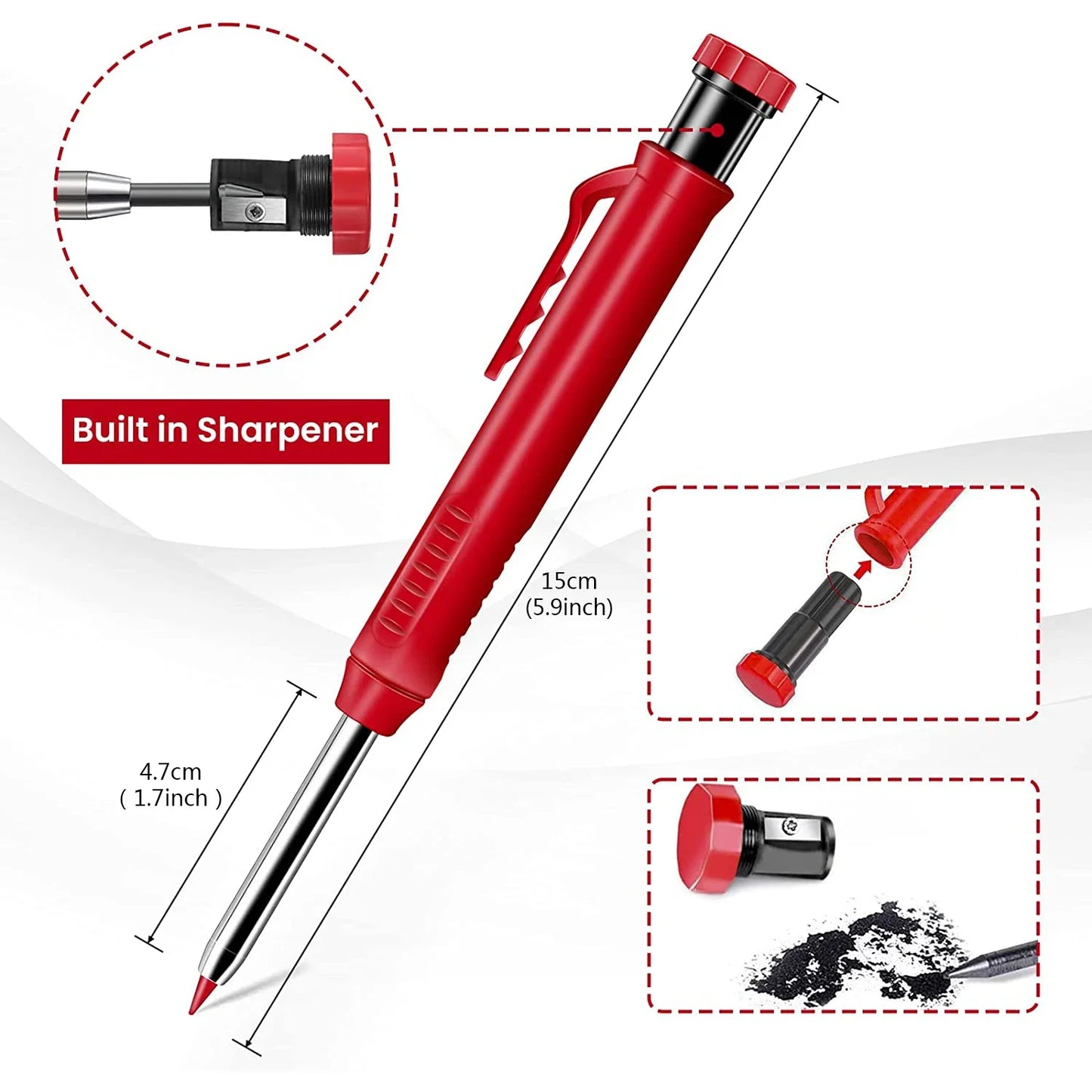 Multi-Function Scribing Tool: Construction Pencil DIY Woodworking Compass - Contour Gauge Scriber Line Maker & Measuring Tool