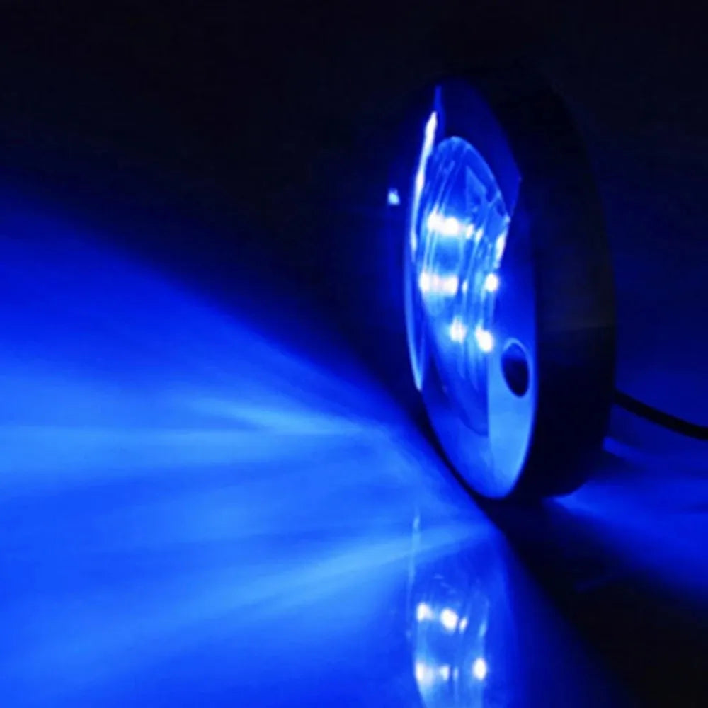 Blue & White Marine LED Deck Courtesy Lights – Waterproof Stern Transom Boat Lamps (1-4pcs)