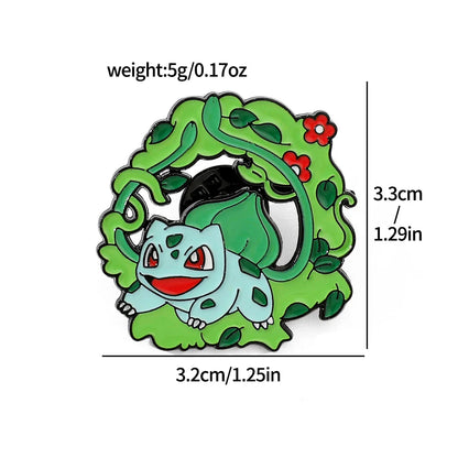 MINISO 4-Pcs Cartoon Pokémon Enamel Brooches — Cute Animated Character Pins for Women’s Bags & Accessories