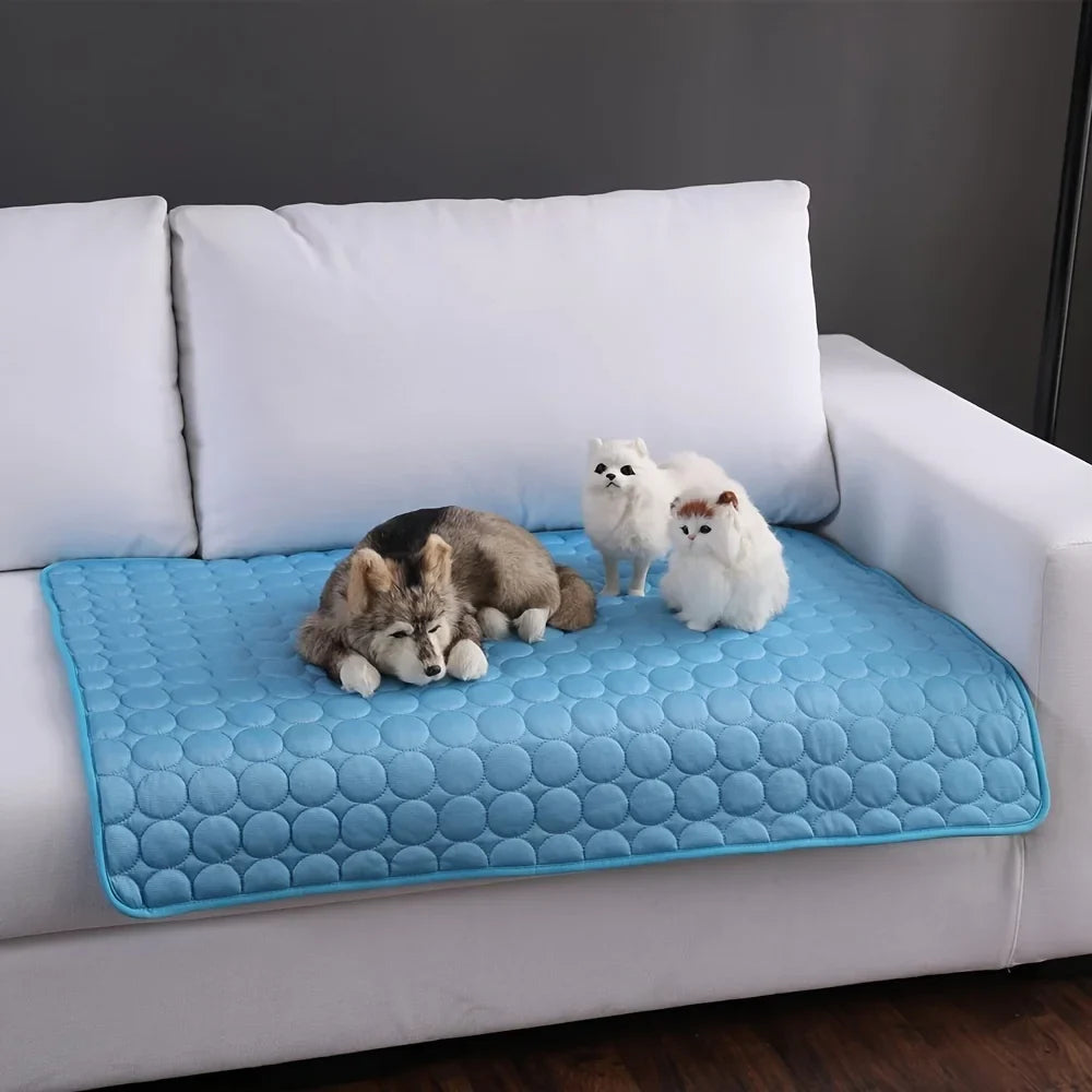 Extra Large Dog Cooling Mat | Summer Pet Bed for Small & Big Dogs | Durable Blanket for Cats & Sofa Protection - Ice Pad Blanket