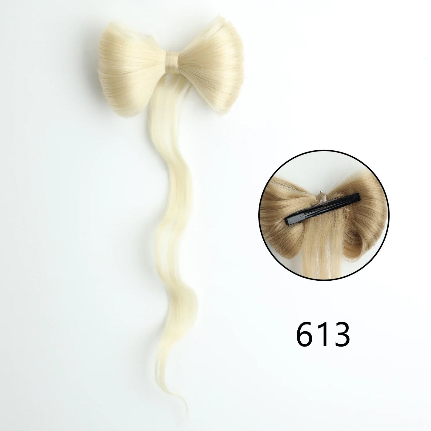 Bowknot Claw Clip Hair Bun – Synthetic Clip-In Hair Extensions for Women’s Daily Use