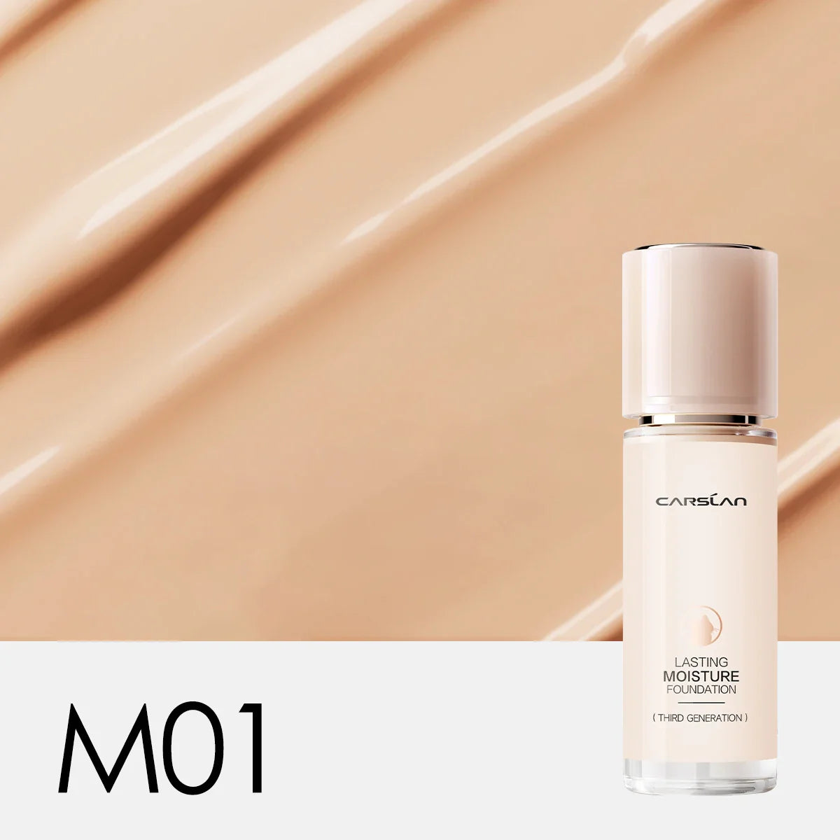 CARSLAN Long-Lasting Moisture Matte Liquid Foundation – Full Coverage Concealer, Whitening & Oil Control Face Base Makeup