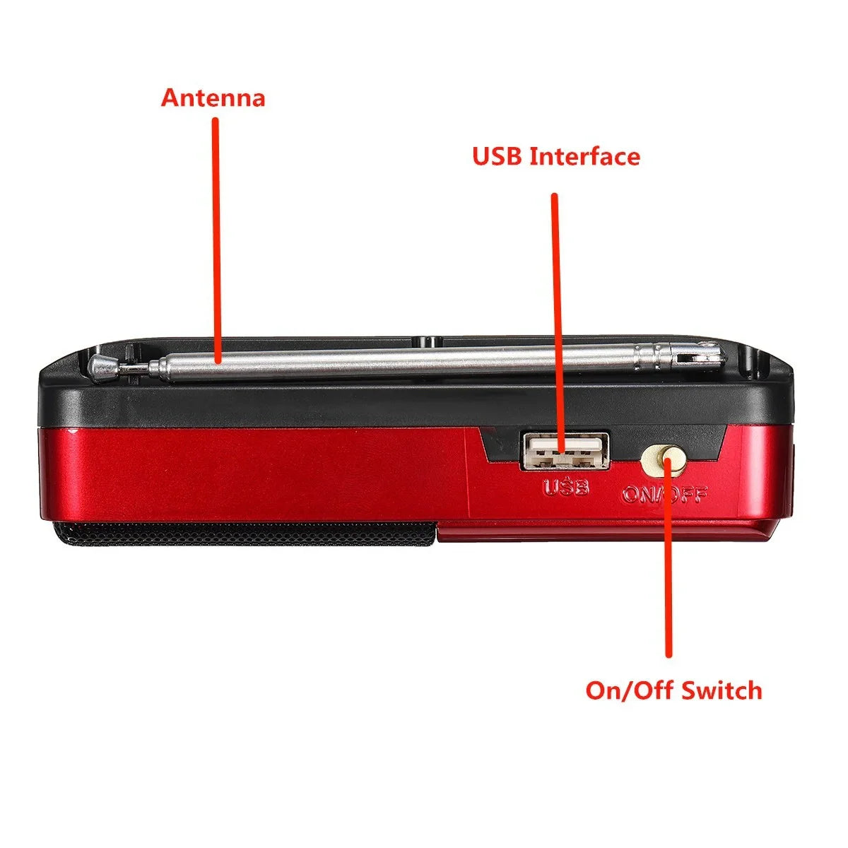 STONEGO Mini Portable Radio — Handheld Rechargeable Digital FM Radio with USB/TF MP3 Player, Speaker Device for On-the-Go Use