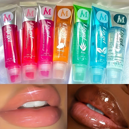 6-Piece Moisturizing Clear Lip Gloss Set - Rosehip, Argan, Peppermint, Aloe & Coconut Lip Oils