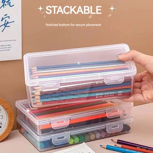 Transparent Pencil Case Box | PP Material Stationery Storage Pouch for School Supplies