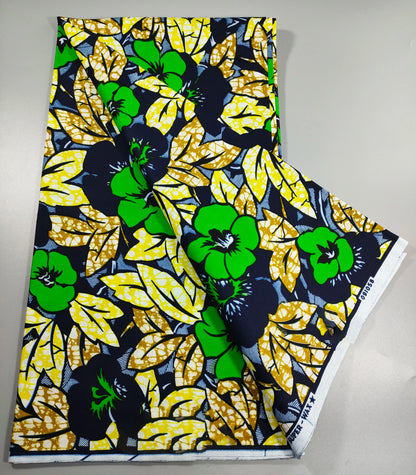 African Real Wax Print Fabric - 100% Cotton Nigerian Ankara Sewing Material for Party Dresses
