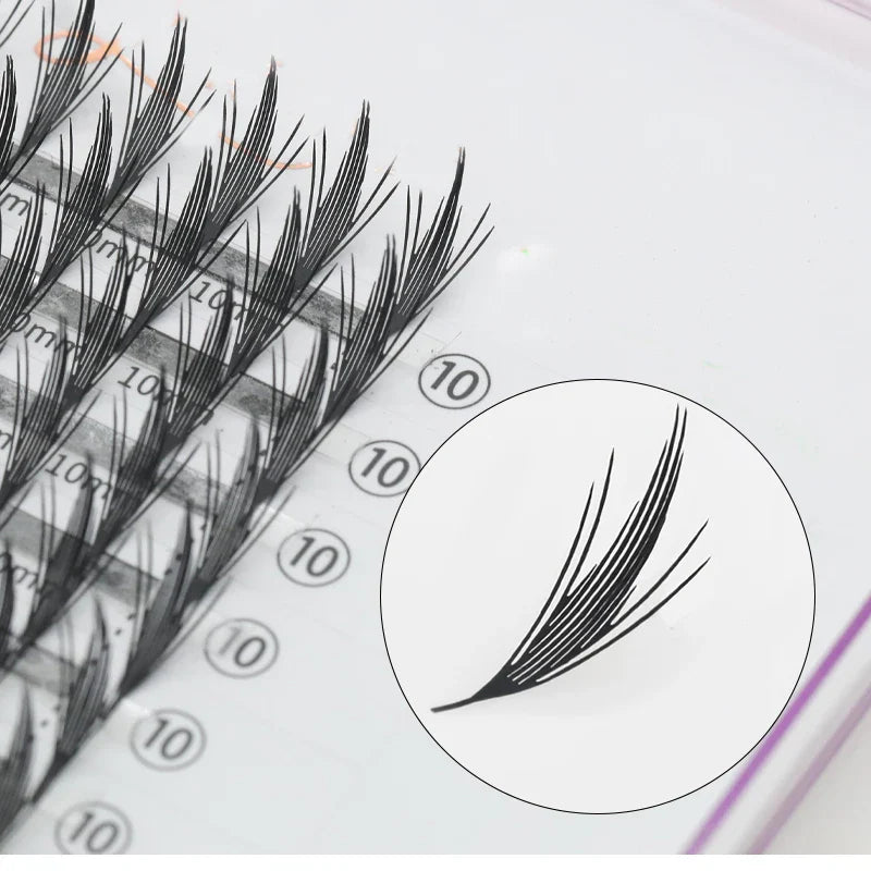 U Shape Lash Extensions — Soft Natural Premade Fan YY Bloom Eyelashes for DIY Application