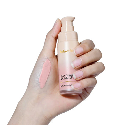 Color-Changing 4-in-1 Foundation – Moisturizing SPF 30+ Longwear Waterproof Makeup Base for Hydrating Travel Coverage