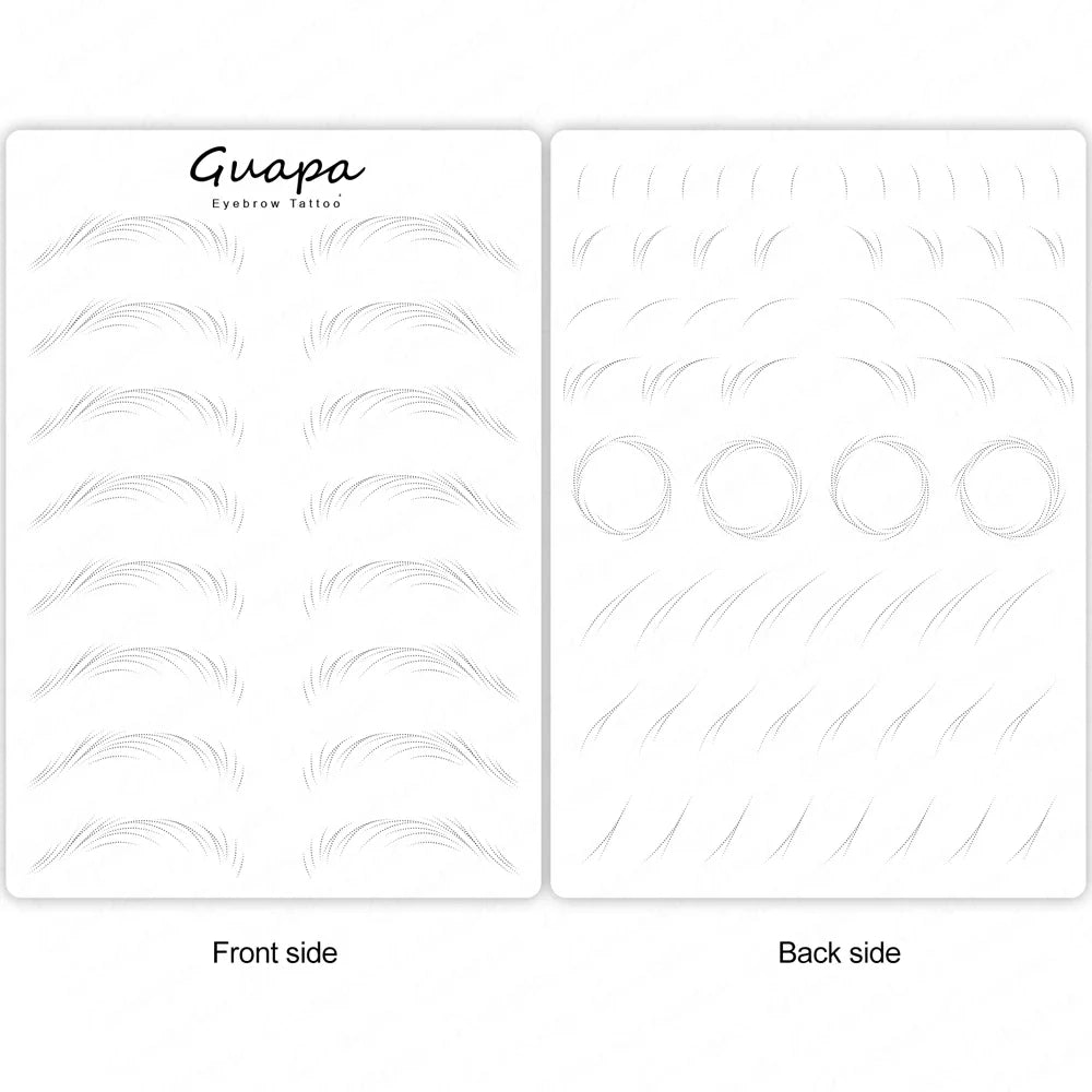 Silicone Practice Skin for Permanent Makeup — Double-Sided Latex Sheet with Brows Design for Hair Stroke Training
