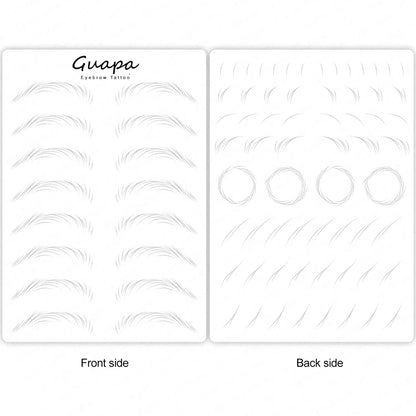 Silicone Practice Skin for Permanent Makeup — Double-Sided Latex Sheet with Brows Design for Hair Stroke Training