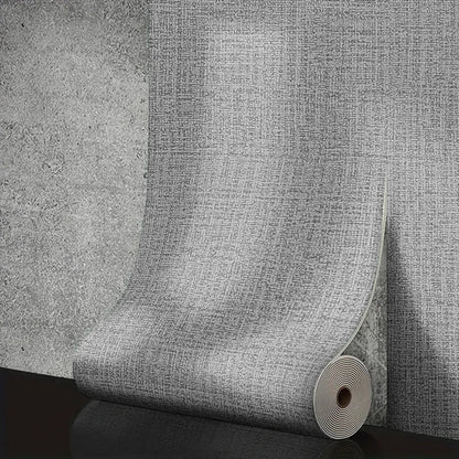 50cm x 10m Linen 3D Foam Self-Adhesive PVC Wallpaper - Solid Color, Thickened Waterproof Wall Stickers for Renovation