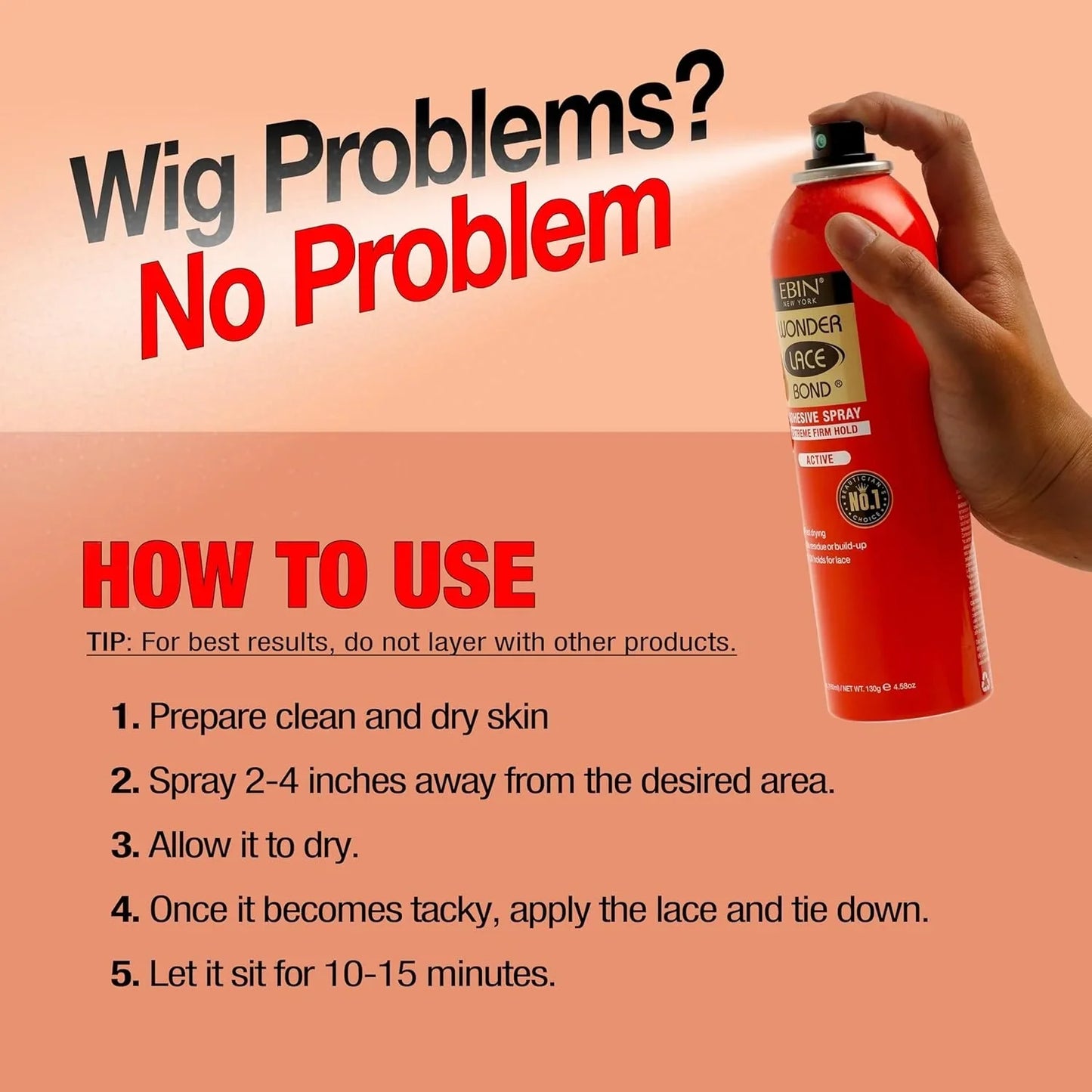 Ebin Wonder Lace Bond Melting Spray – Extreme Firm Hold, Sweat & Water-Resistant Adhesive