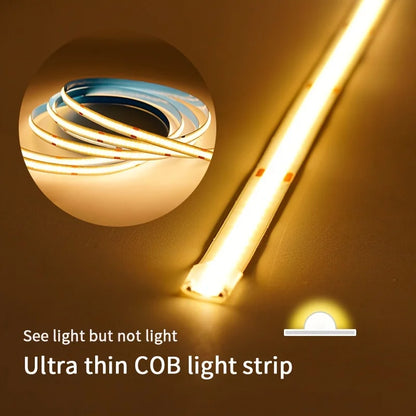 LED COB Light Strip – Flexible USB 5V Touch Dimmer Tape for Indoor Lighting, DIY TV, Mirror Backlight & Wall Decor