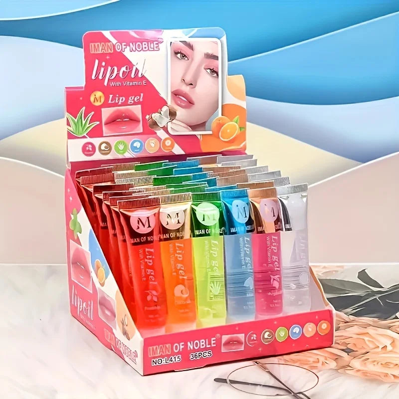 6Pcs Moisturizing Clear Lip Gloss Set – VE, Rosehip, Argan, Peppermint, Aloe & Coconut Flavors, Plumping Lip Oils Gift