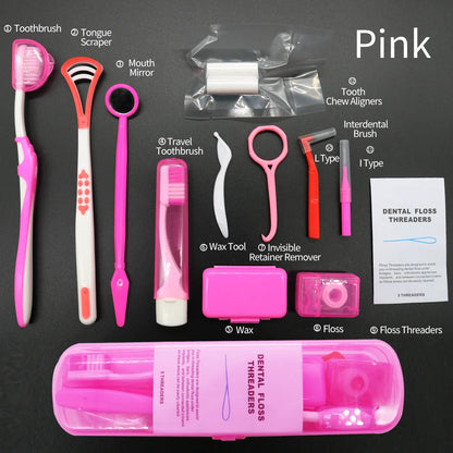 12PCS Orthodontic Oral Care Kit – Teeth Cleaning & Dental Hygiene Tools