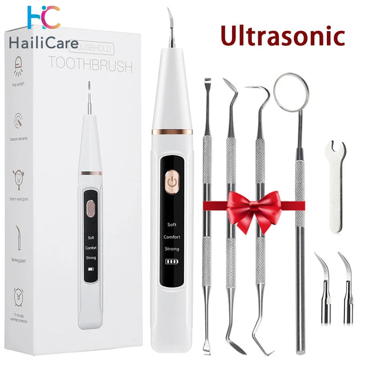Ultrasonic Dental Scaler – Tartar Removal, Calculus Remover, Tooth Stain Cleaner with LED Light, Tooth Whitening Tools for Household Use