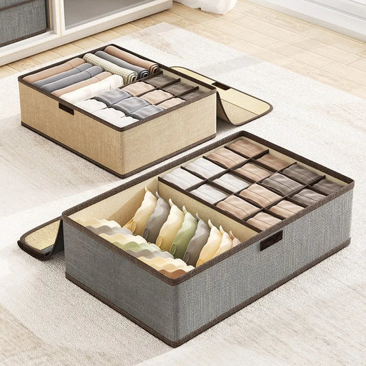 Fabric Drawer Storage Organizer – 3-in-1 Foldable Wardrobe Box for Clothes & Socks