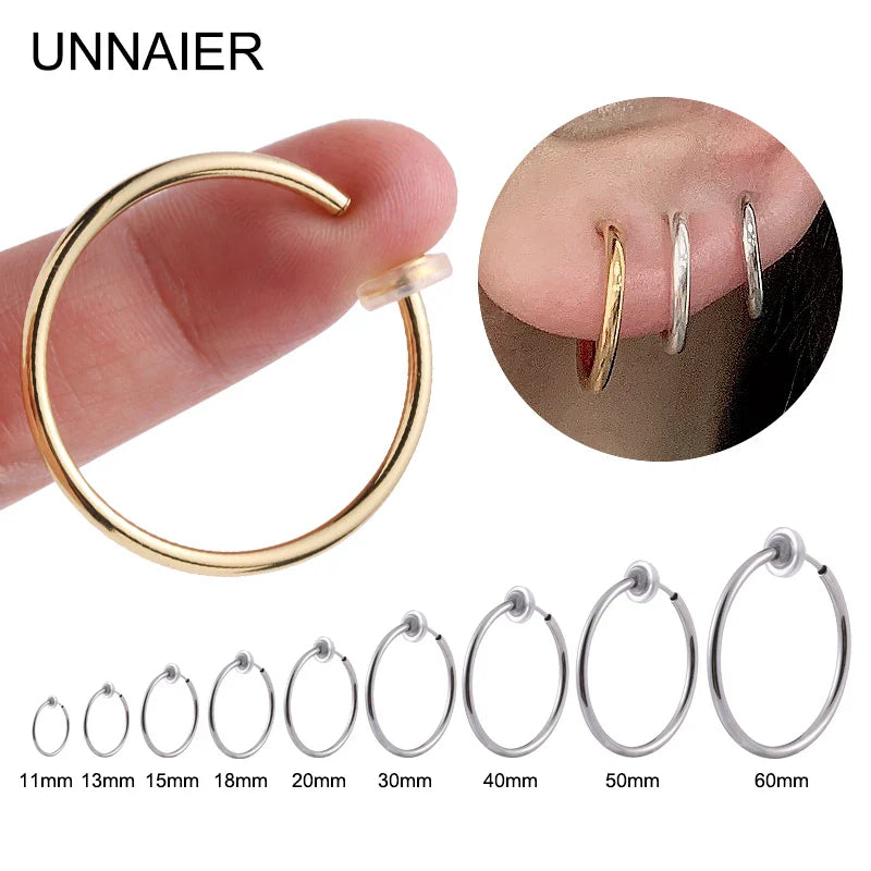 Unisex Ear Cuff Clip-On Hoop Earrings – No Piercing Required, Non-Hole Fake Earrings for Men & Women 2025 Trend