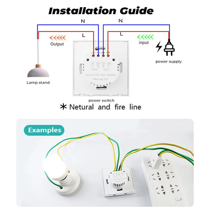 SMATRUL Wall Smart Light Switch with Infrared Sensor - No Touch Needed, EU UK 220V 110V - Glass Screen Panel, Electrical Power On/Off for Lamps