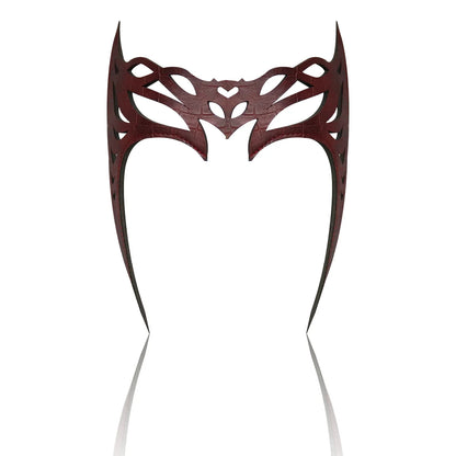 Scarlet Witch Cosplay Headband & Mask — Leather Face Cover for Adult Halloween, Superhero Costume & Party Props