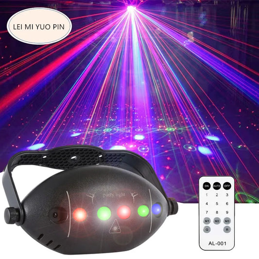 RGB Disco Lights Stage DJ Party Laser Light Projector - Strobe Club Home Holiday Decoration Lamp for Party Atmosphere