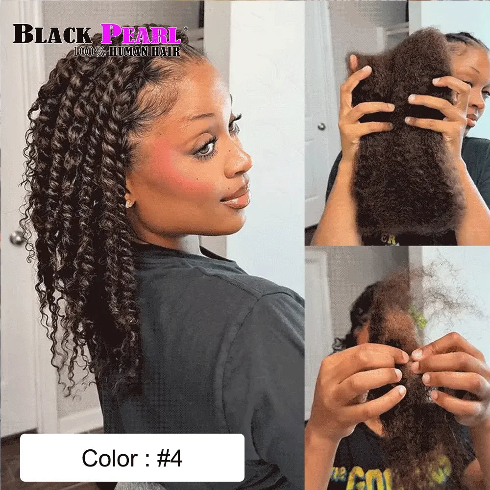 Black Pearl QVR Peruvian Kinky Curly Human Hair – 50g Afro Mini Twist Braiding Bundles 100% Remy Hair Extensions