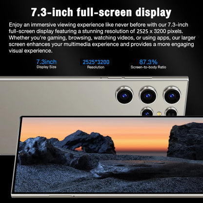 2026 HOT S26 Ultra Smartphone — 7.3" HD Global Edition, Dual SIM, 7800mAh Battery & Facial Recognition Function