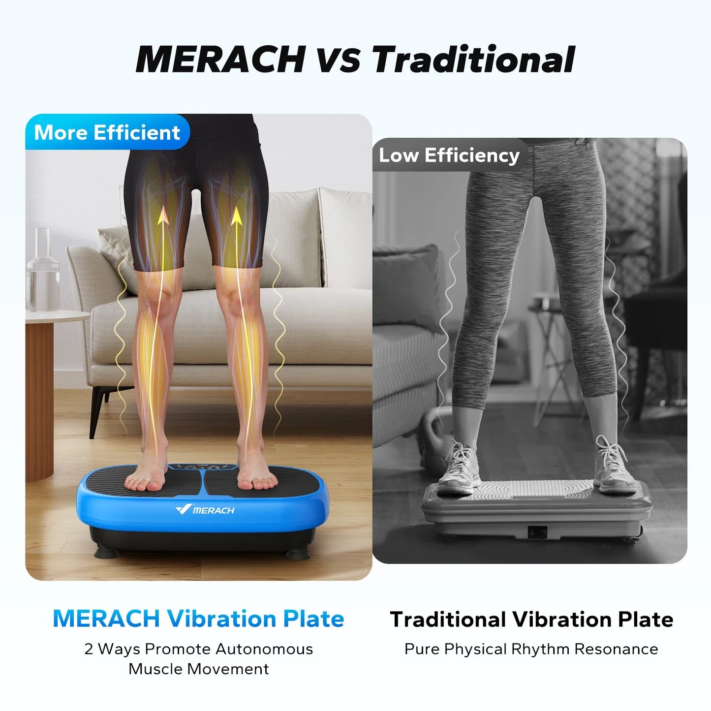 MERACH EMS Vibration Plate – Fitness Machine for Fat Burning, Weight Loss, Pain Relief & Lymphatic Drainage