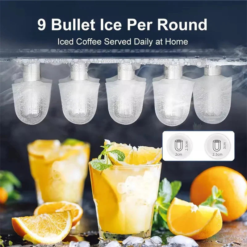 Automatic Mini Electric Ice Cube Maker – Portable Ice Machine for Bar, Home, Kitchen & Office, 9 Cubes in 6 Minutes