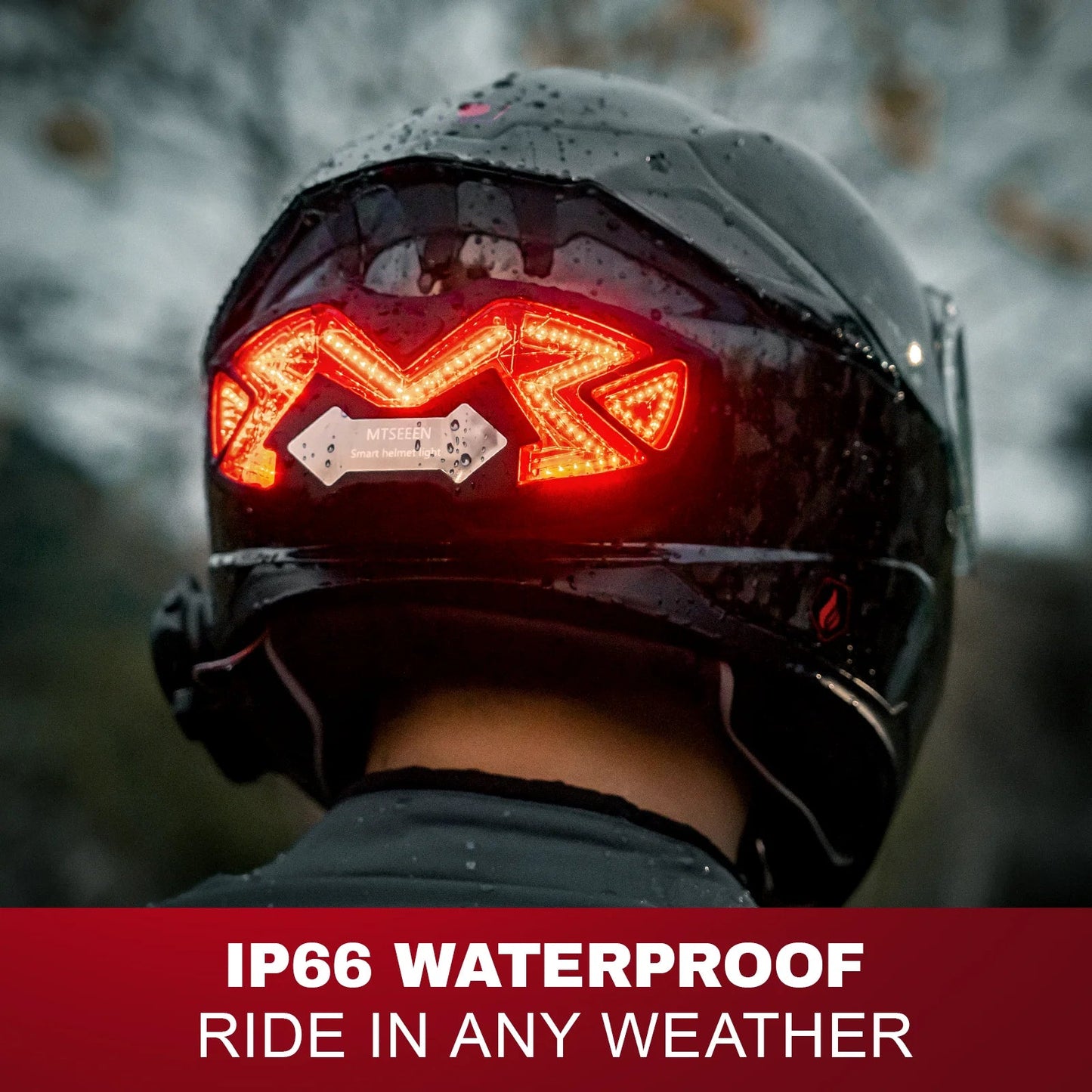 MTSEEEN Helmet Brake Light LED – Super Bright Safety Light with Bike Brake Sensor, Waterproof Design