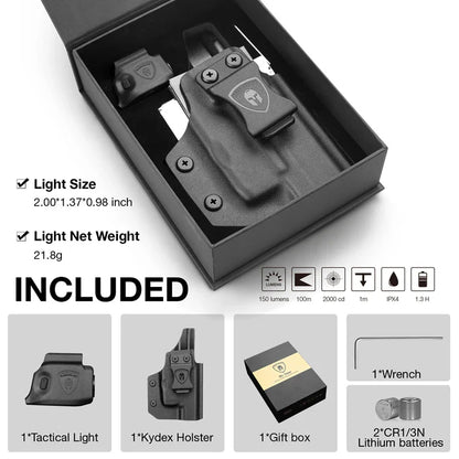 Mini Gun Light for Springfield Hellcat – 150 Lumen Compact Handgun Flashlight for Concealed Carry SL1