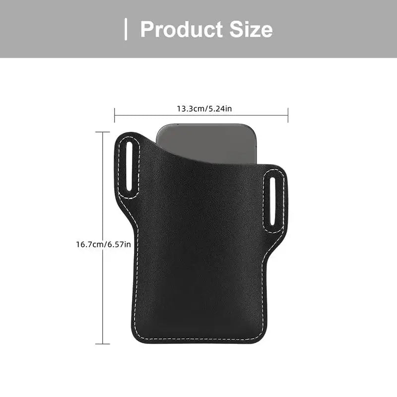 Men’s PU Leather Vintage Waist Bag – Phone Holster Belt Pouch for Travel & Hiking