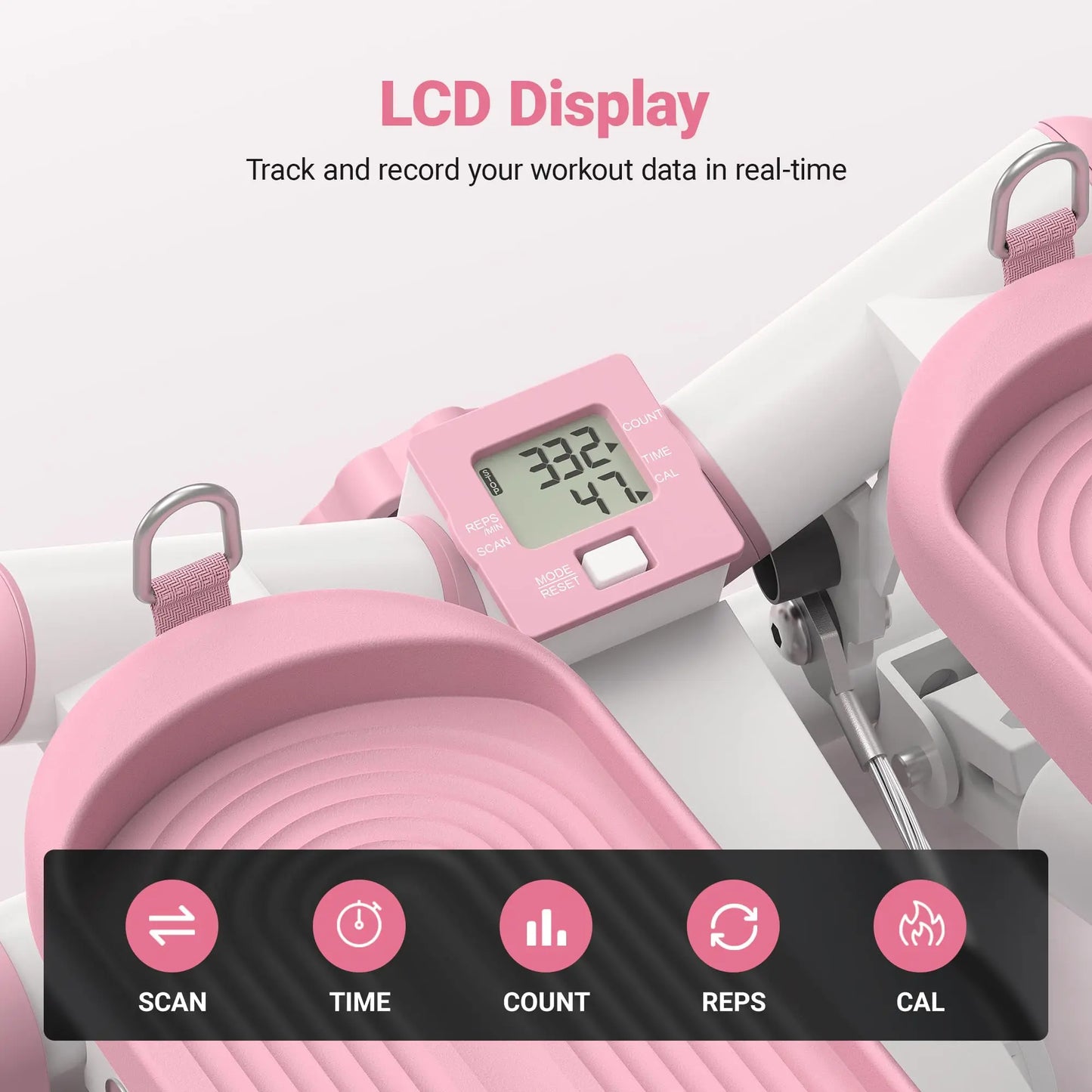 MERACH Mini Stepper with Resistance Bands — 330lbs Capacity Fitness Stepper for Home Exercise & Twisting Workouts