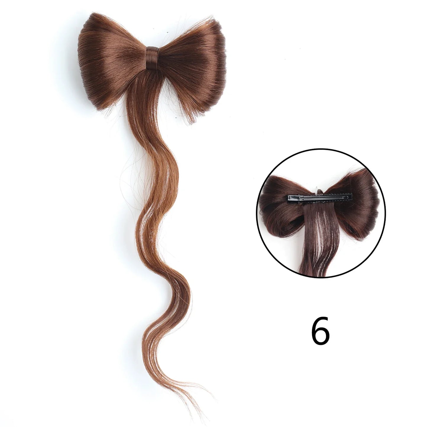 Bowknot Claw Clip Hair Bun – Synthetic Clip-In Hair Extensions for Women’s Daily Use