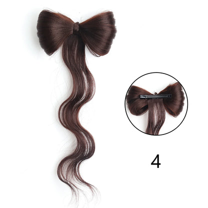 Bowknot Claw Clip Hair Bun – Synthetic Clip-In Hair Extensions for Women’s Daily Use