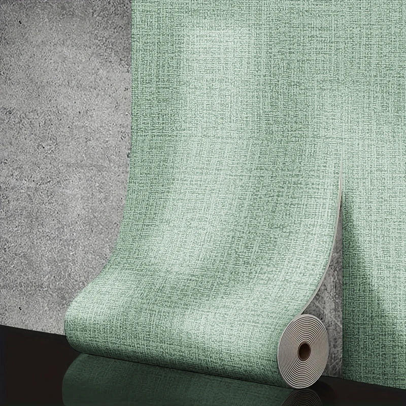 50cm x 10m Linen 3D Foam Self-Adhesive PVC Wallpaper - Solid Color, Thickened Waterproof Wall Stickers for Renovation