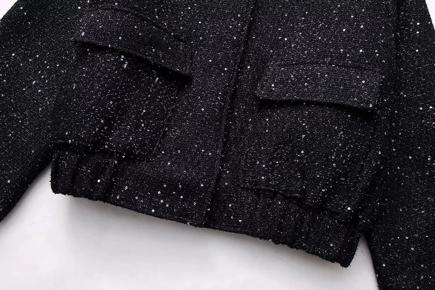 Nlzgmsj Women’s Shiny Sequin Jacket – Y2K Gold Stand Collar Short Coat, Autumn Winter High Streetwear