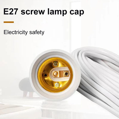 Universal Lamp Base with Switch – LED Bulb Socket Adapter E27, Screw Lamp Holder Accessories, Two Plugs Suspension Tool